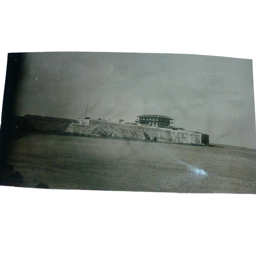 Vintage 1930s Snapshot‎ Photo Historic Coastal Stone Fort Masonry Fortification